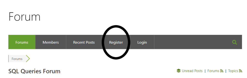 SQL Forum Register