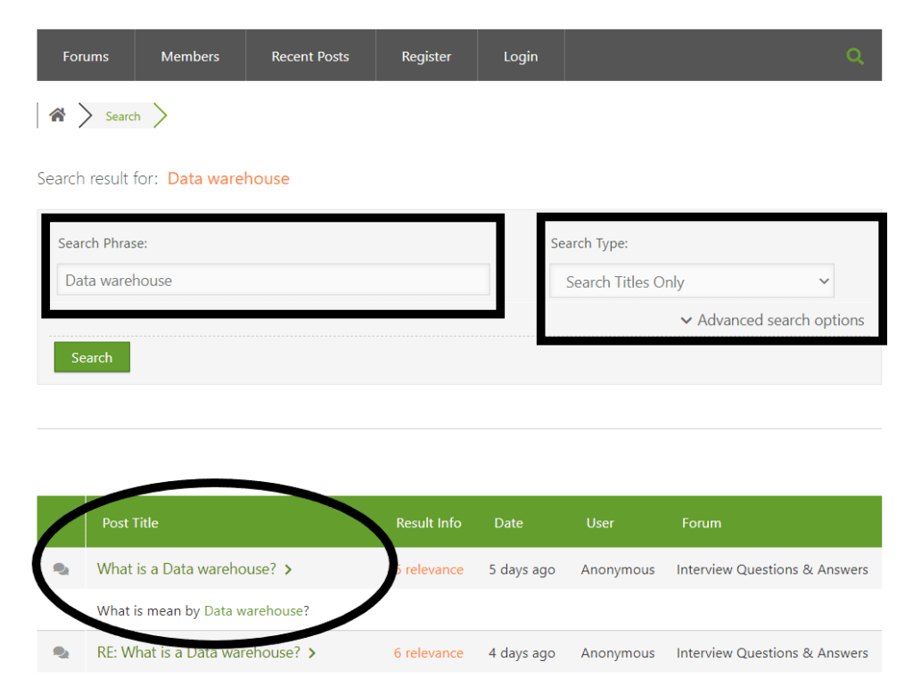 SQL Queries Forum Advanced Search