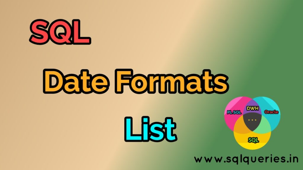 SQL Date Formats List